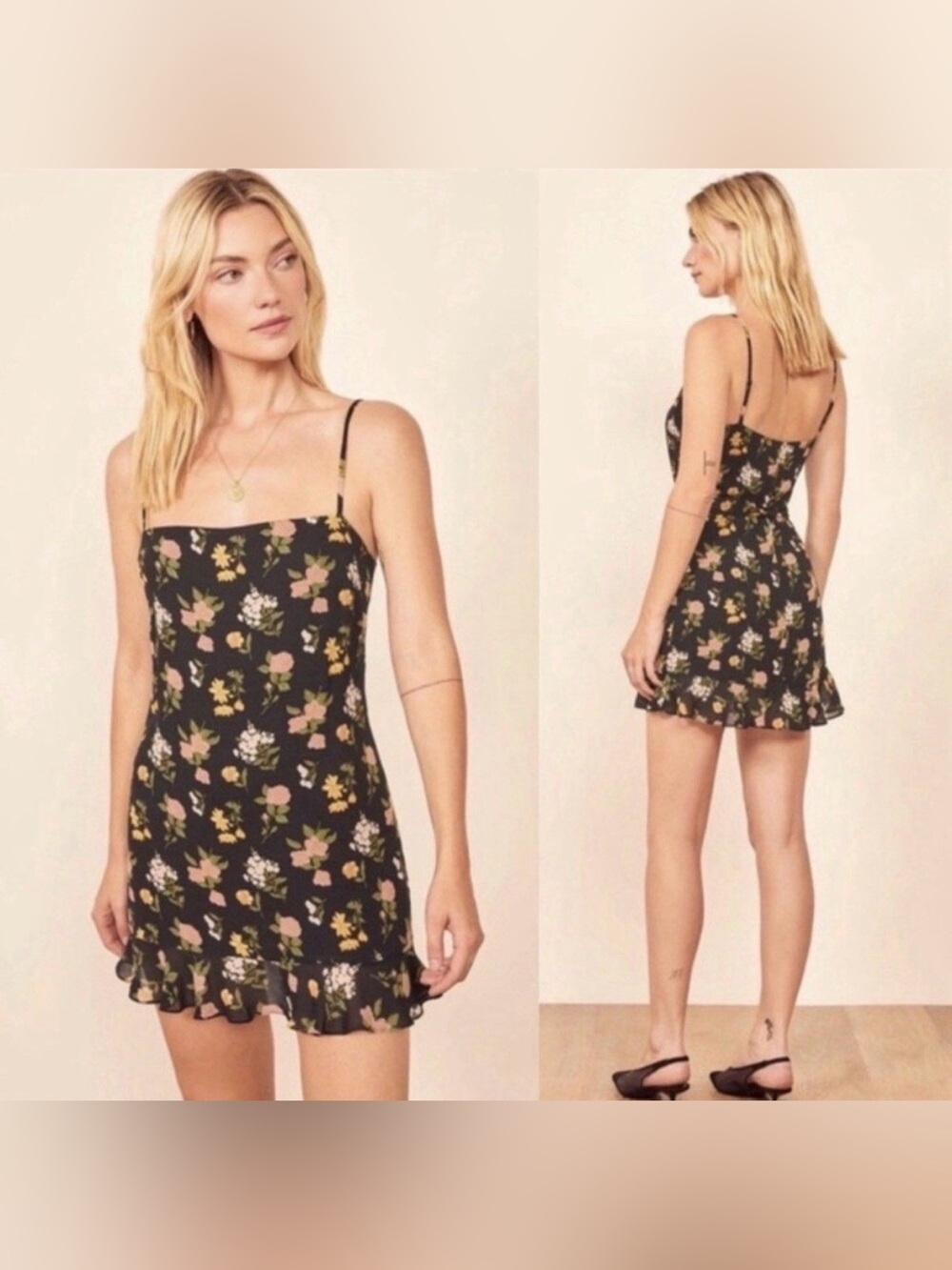 Nwot Reformation floral Soleil Mini Dress no belt size 0